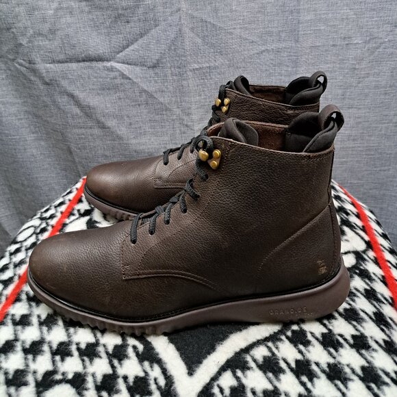 Cole Haan 2.ZeroGrand C26227 Brown Pebbled Leather Chukka Boots Men’s Size 12M - Picture 1 of 12